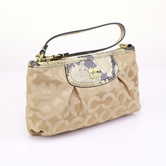 NWT Coach Signature  Snake Embossed Wallet Wristlet - Picture 5 of 9